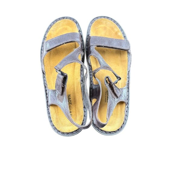 Naot Womens L9 Brown Leather Sandals Size 40 Made In Israel - Picture 3 of 7